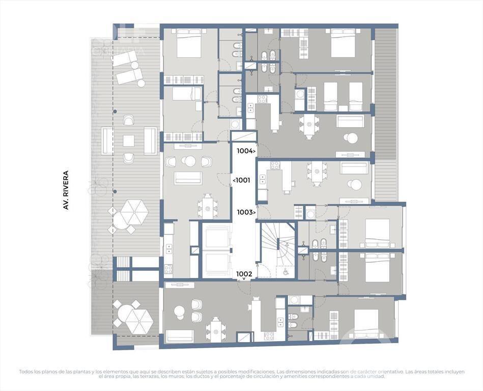 Venta de penthouse de 2 dormitorios con terraza en Pocitos