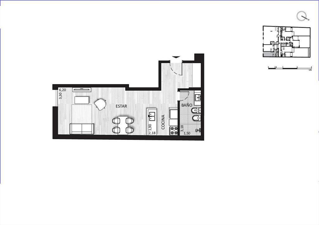 Apartamento monoambiente en venta en Cordón - 104