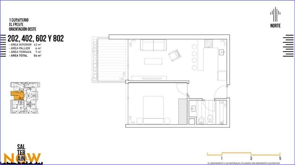 Apartamento de un dormitorio en venta en Cordón - 602