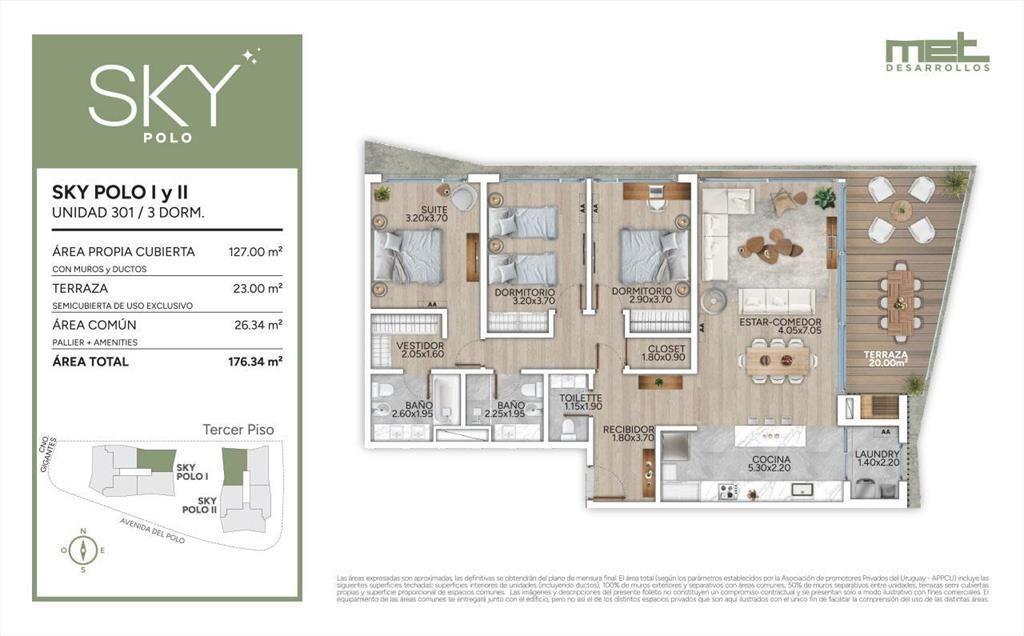 Venta Apartamento 3 Dormitorios en Carrasco