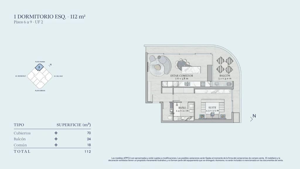 Venta apartamento 1 dormitorio y 1 baño en SLS, Punta del E