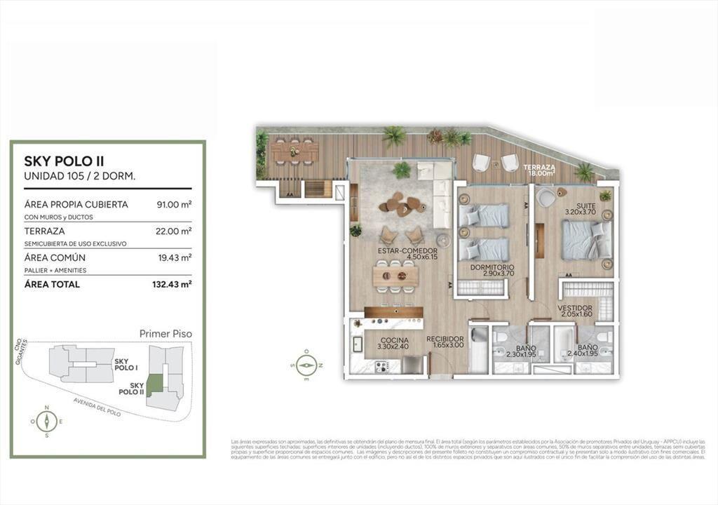 VENTA APARTAMENTO 2 DORMITORIOS - CARRASCO NORTE