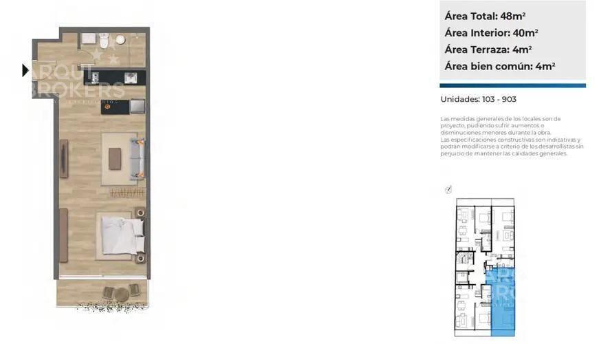 Venta apartamento monoambiente en Parque Batlle - 303