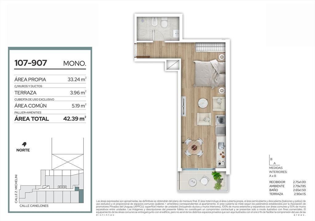 VENTA APARTAMENTO MONOAMBIENTE EN CENTRO