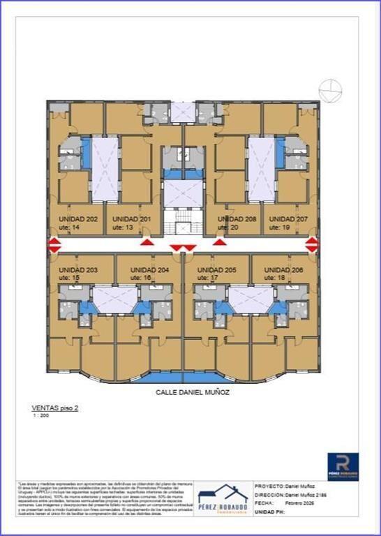 Apartamento de dos dormitorios en venta con renta en Tres C