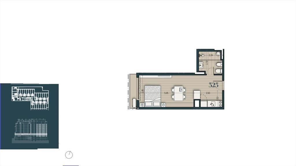 Venta apartamento monoambiente en Parque Rodó - 325