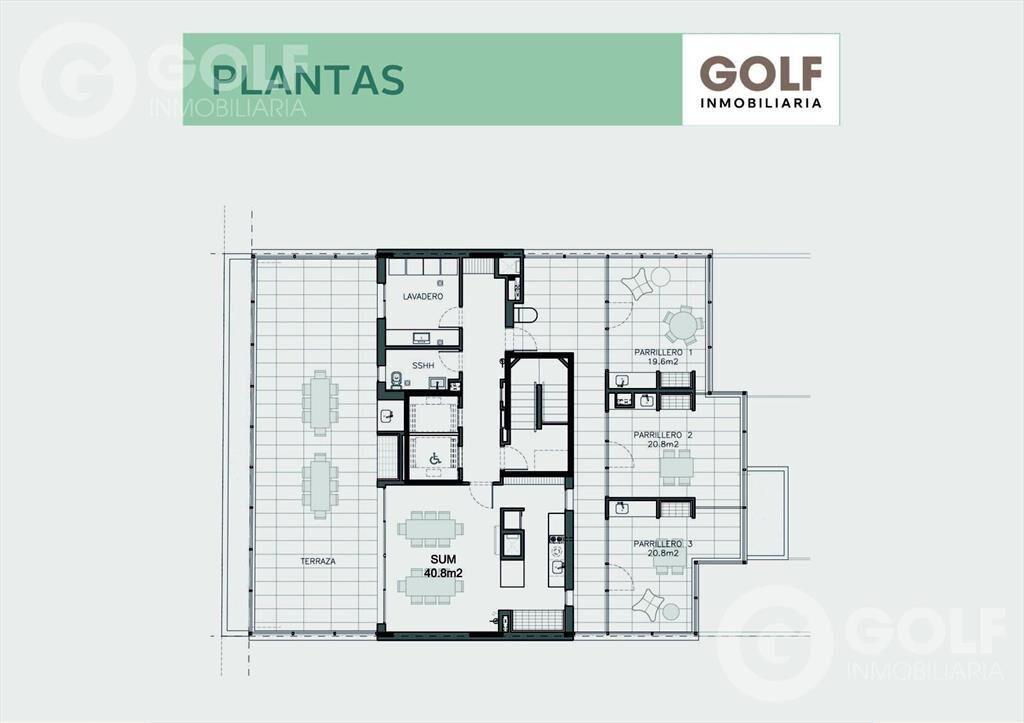 Venta apartamento de 2 dormitorios con terraza en Parque Ba