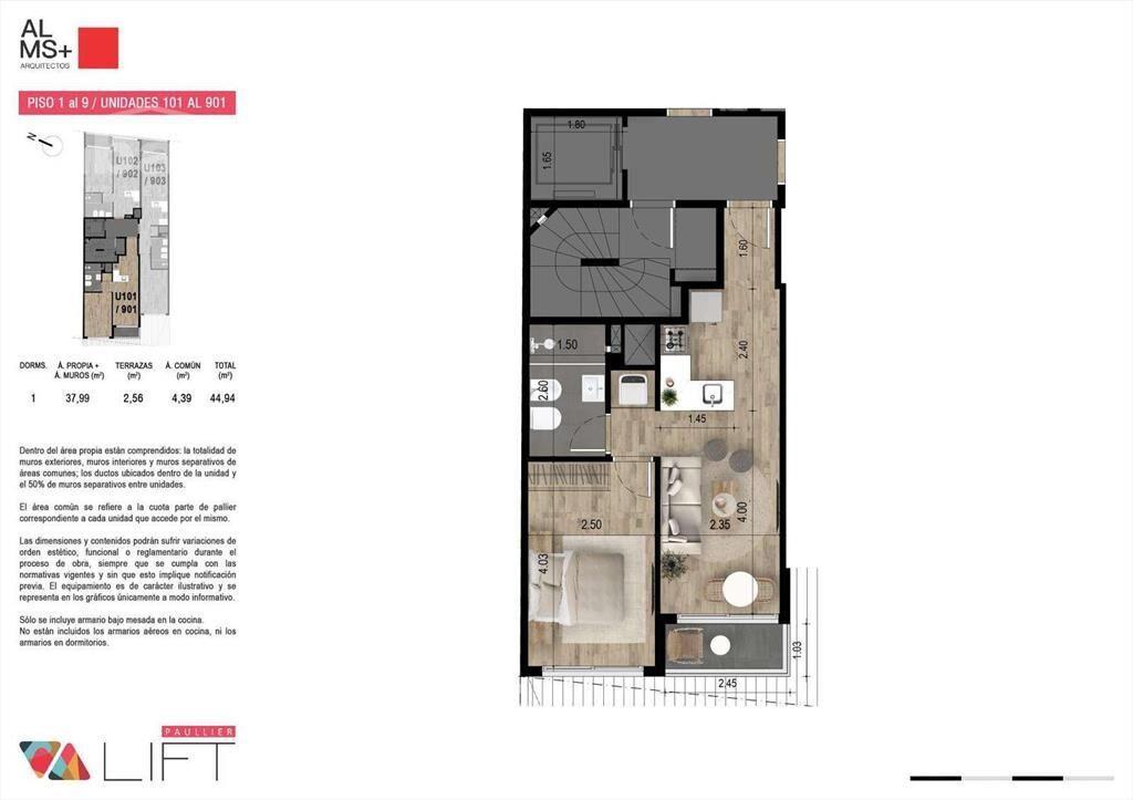 Venta apartamento 1 dormitorio próximo a estrenar en Tres C