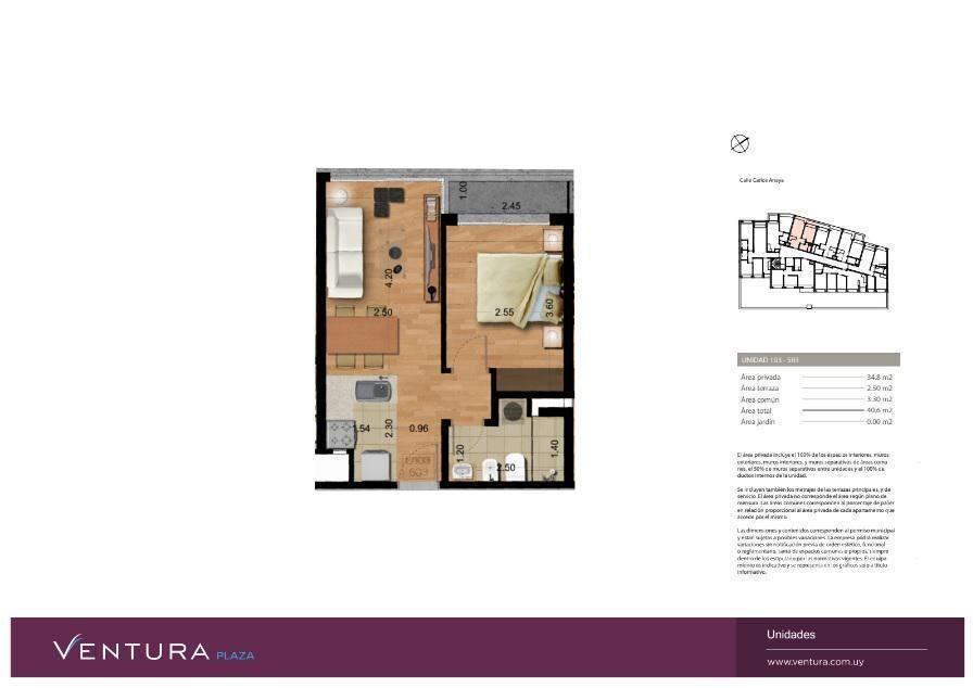 Apartamento 1 dormitorio en alquiler en La Blanqueada - 303