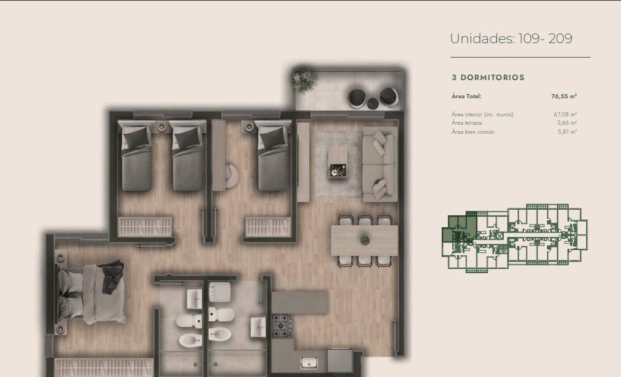Venta de Unidades Apartamentos Jardines del Rosedal en Prad