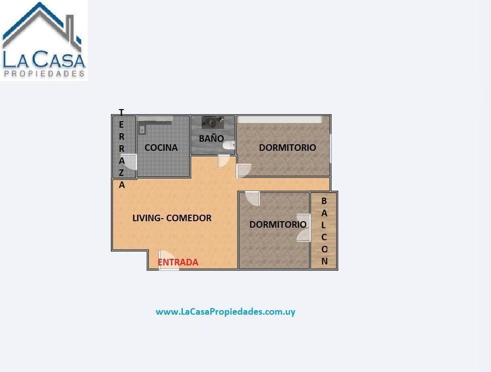 Alquiler Apartamento de 2 Dormitorios con balcón y terraza