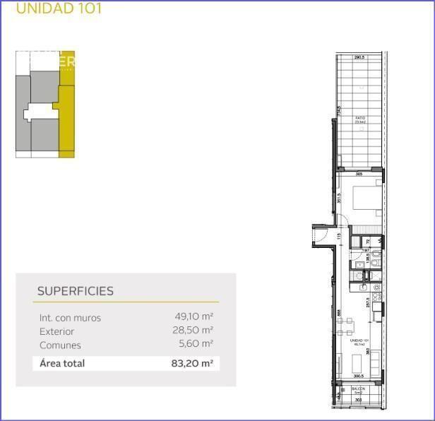 Venta apartamento un dormitorio Cordón - 101