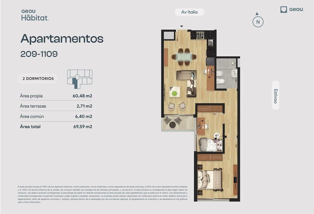 Venta apto 2 dorm, Parque Batlle