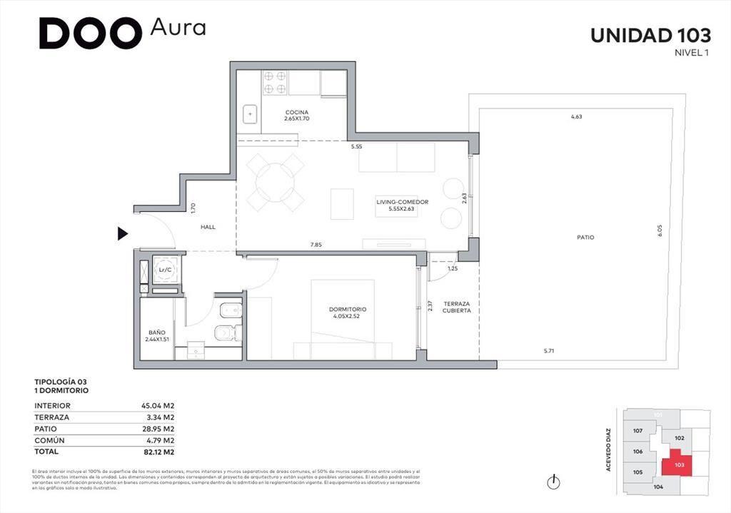 Venta un dormitorio cordon a estrenar con patio