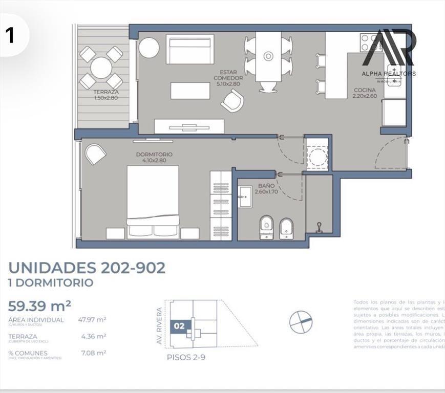 Apartamento  venta 1 dormitorio  Semi equipado entrega F...