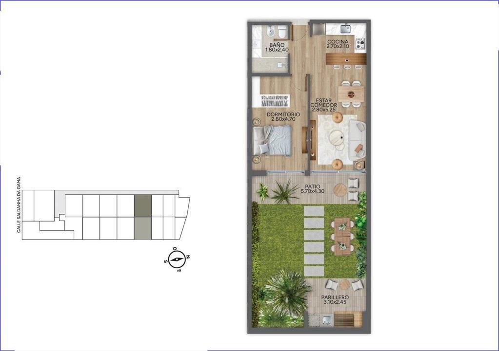Apartamento de un dormitorio en venta en Puerto Buceo - 006