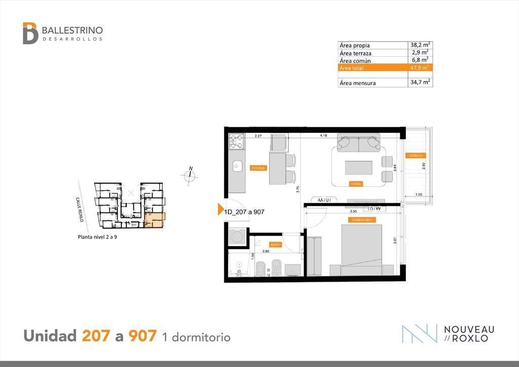 Venta Apartamento 1 Dormitorio en Cordón