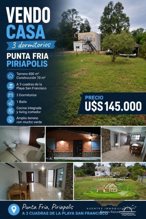 Se Vende Casa de 3 Dormitorios en Piriápolis próxima a Pl