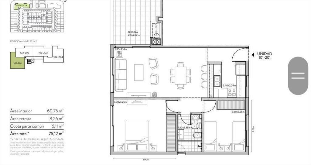 VENTA APARTAMENTO, JARDINES DE CARRASCO ,GARDEN TOWN