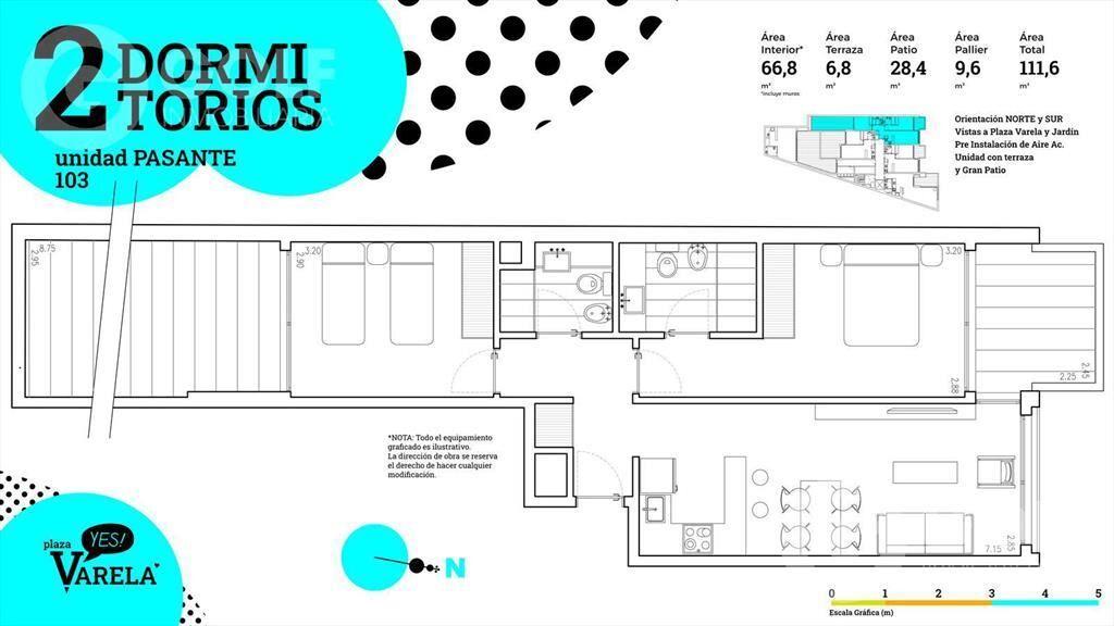 Venta de apartamento 2 dormitorios en Pocitos