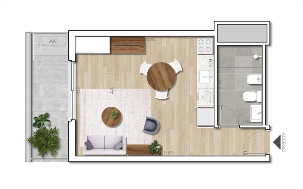 Venta monoambiente en Montevideo Harbour en pozo