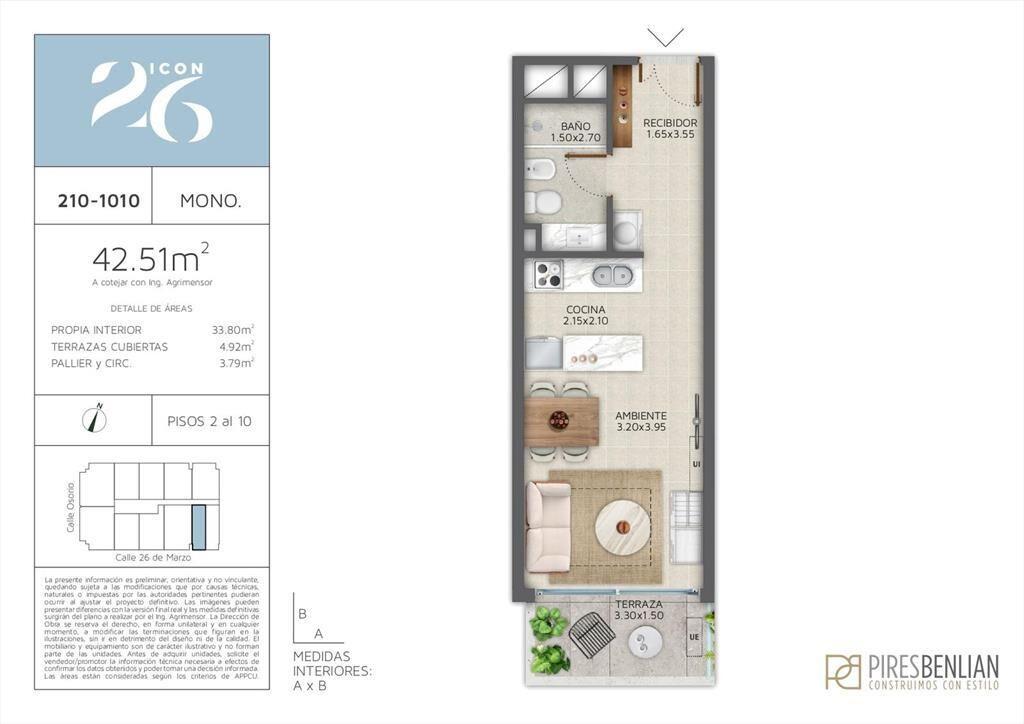 Venta Apartamento Monoambiente en Pocitos