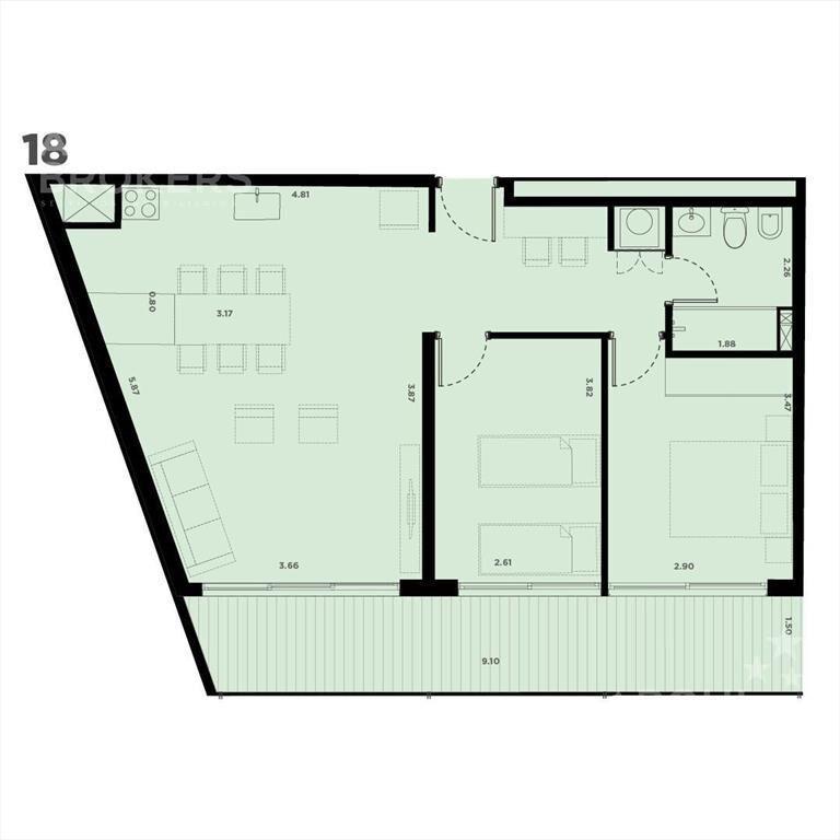 Apartamento de dos dormitorios en venta en La Blanqueada -