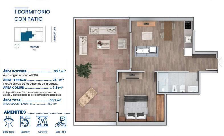 Venta Apartamento 1 Dormitorio en Cordon