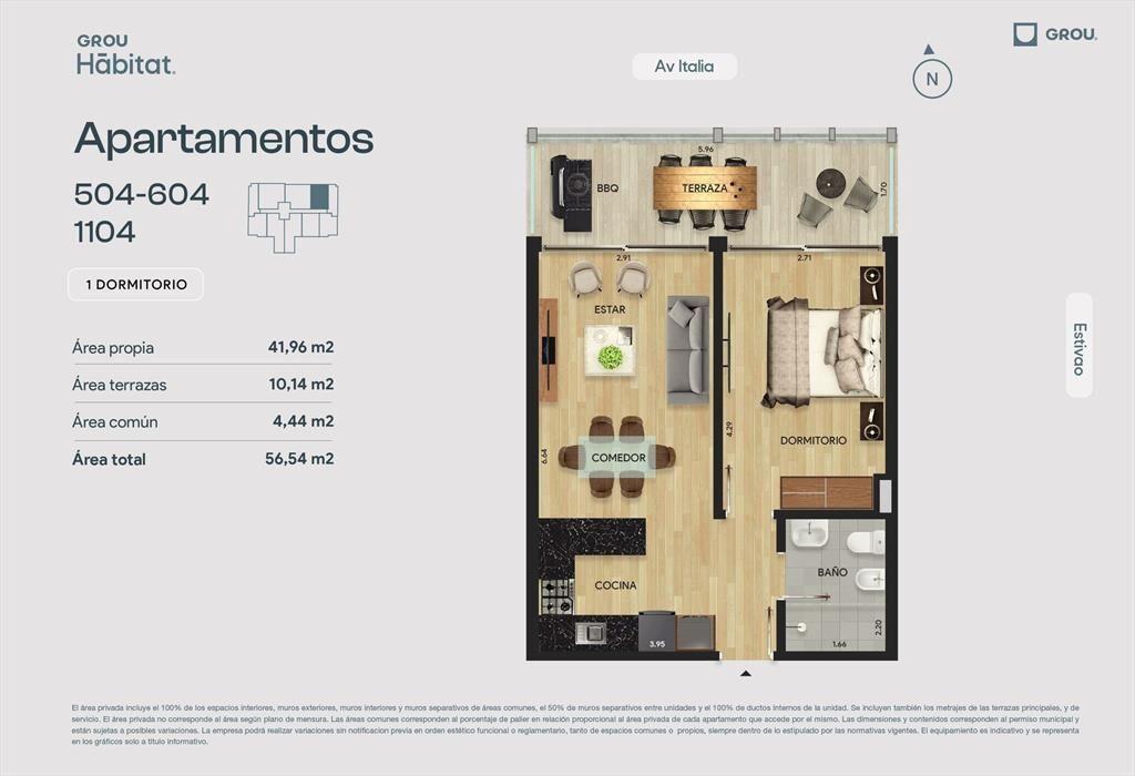Venta apto 1 dorm, Parque Batlle
