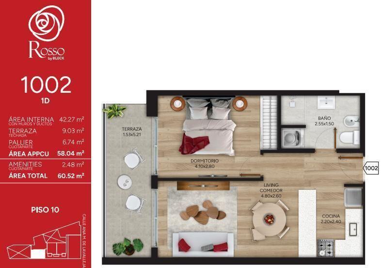Venta Apartamento 1 Dormitorio en Cordón