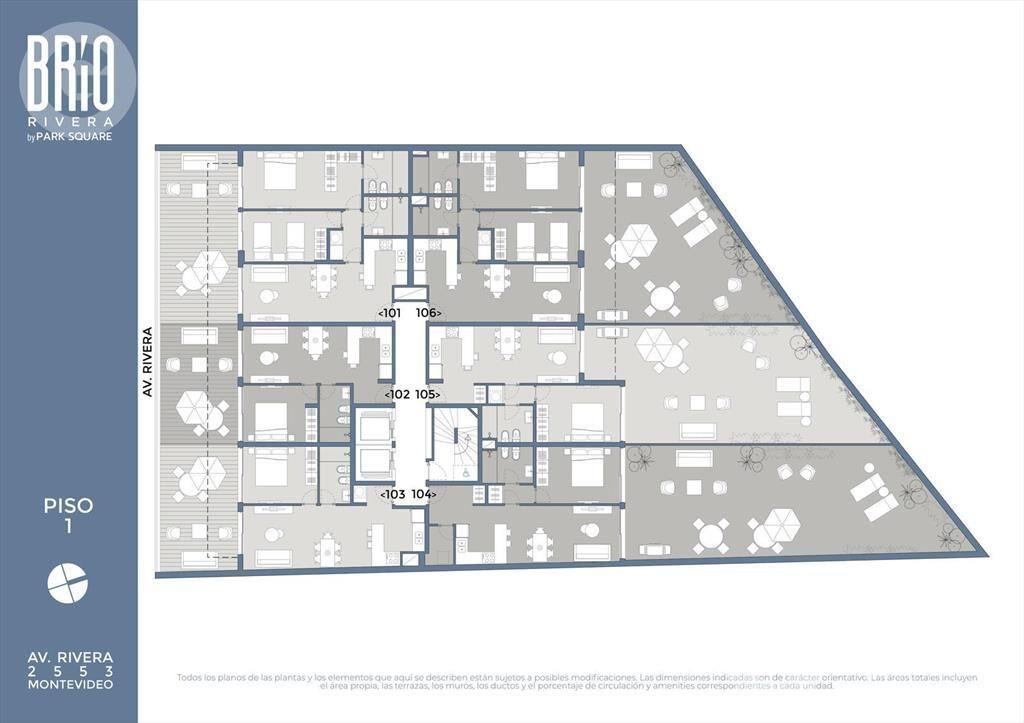 Venta de apartamento de 1 dormitorio con terraza en Pocitos