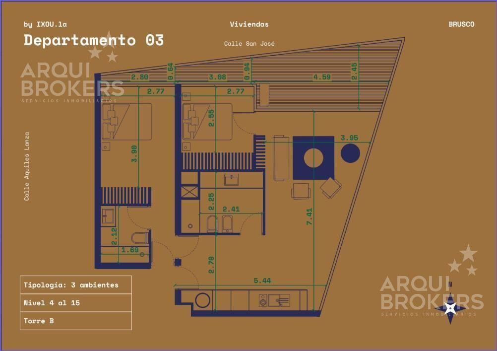 Apartamento de 2 dormitorios en venta en Centro - 403B