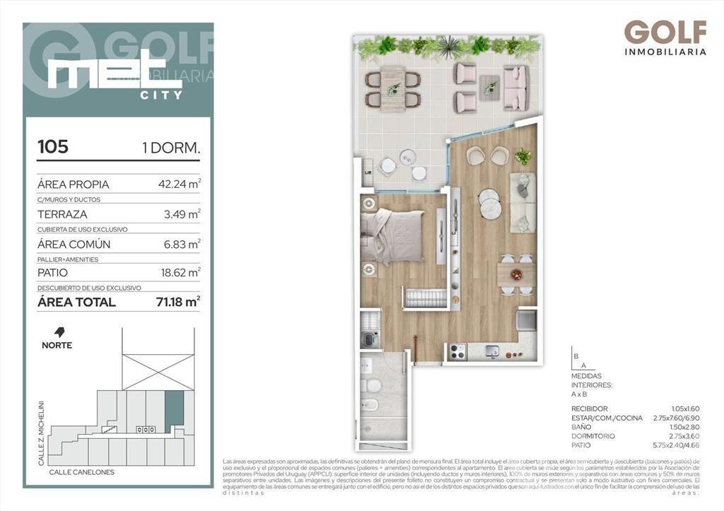 Venta apartamento 1 dormitorio en el Centro