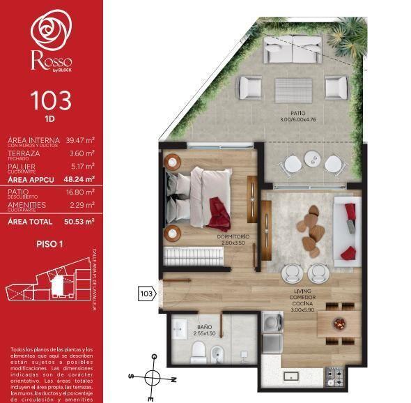 Venta Apartamento 1 Dormitorio en Cordón