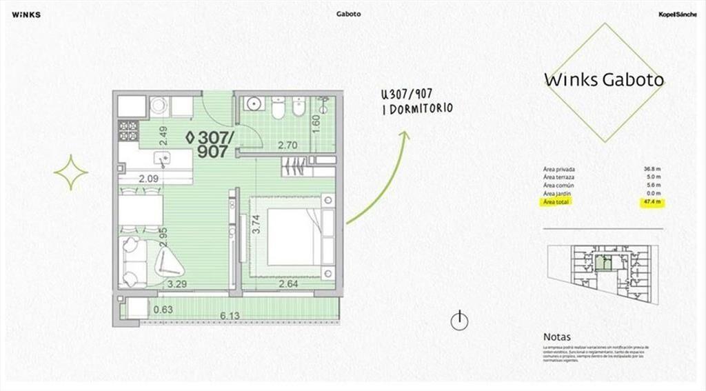 Venta apartamento 1 dorm. a estrenar - Cordón Sur