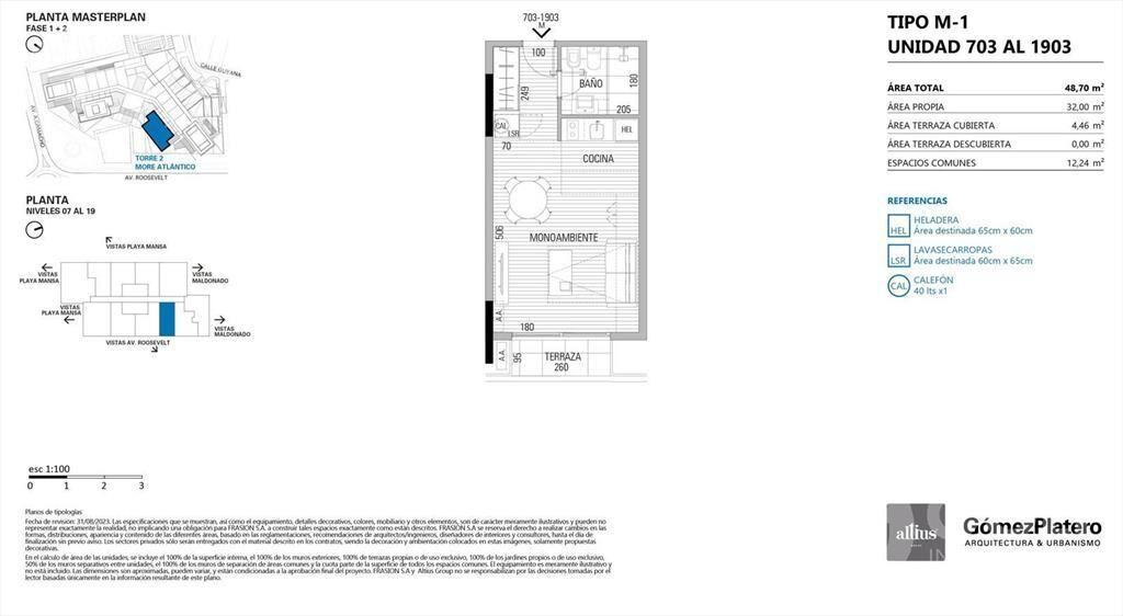 Venta monoambiente en apartamento en Punta del Este MORE AT