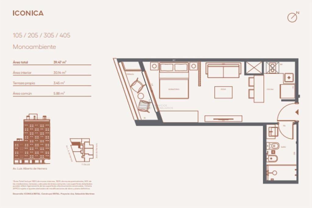 Se vende apartamento monoambiente en Pocitos Nuevo