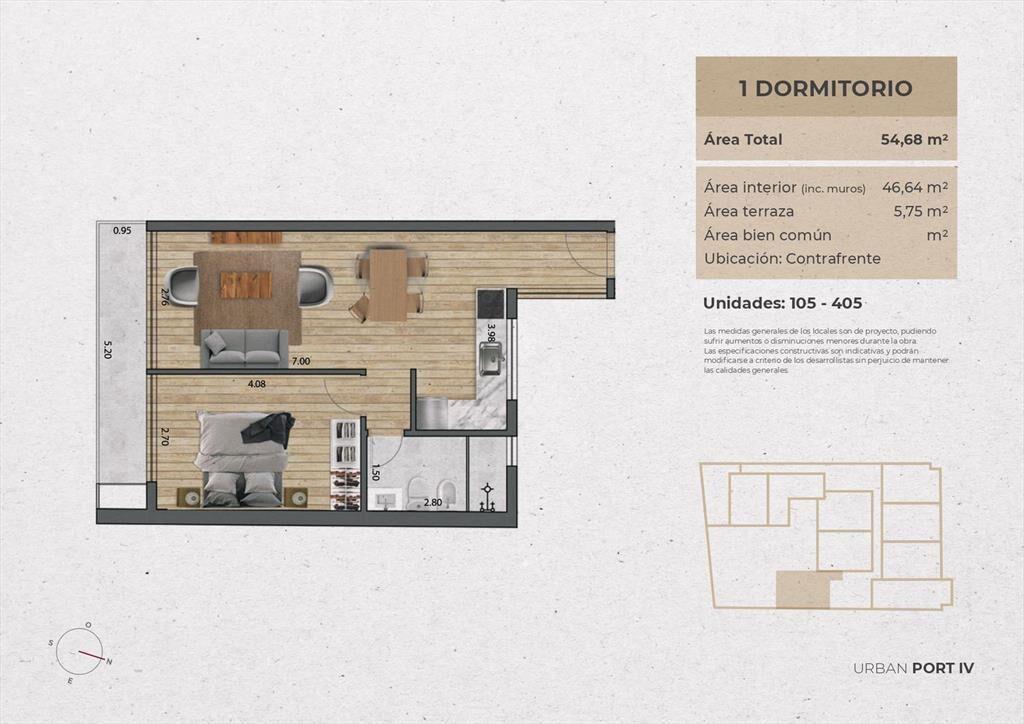 Venta Apartamento 1 Dormitorio en Pocitos