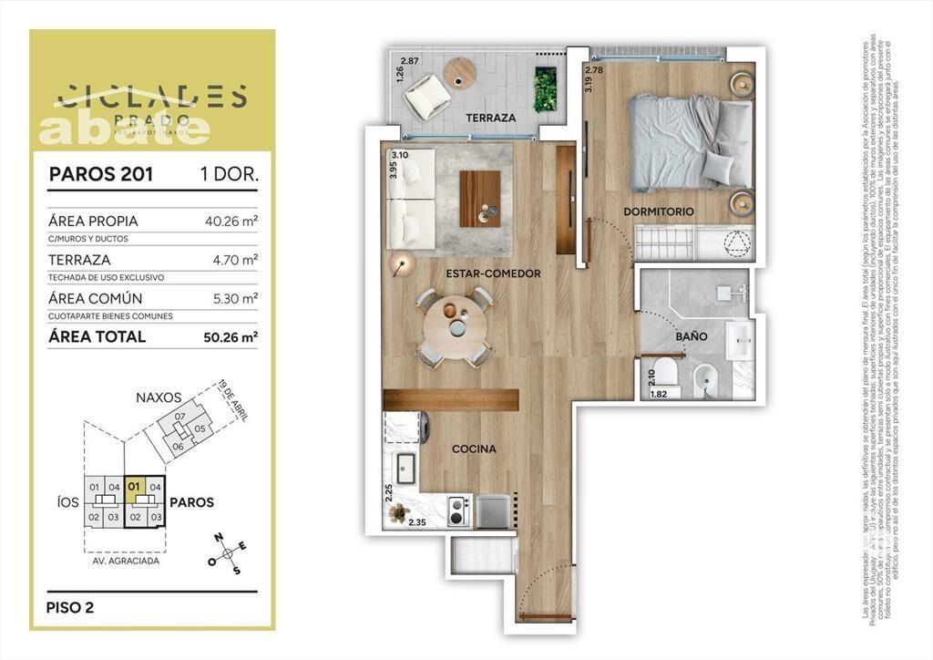 Apartamento 1 dormitorio a estrenar en Prado