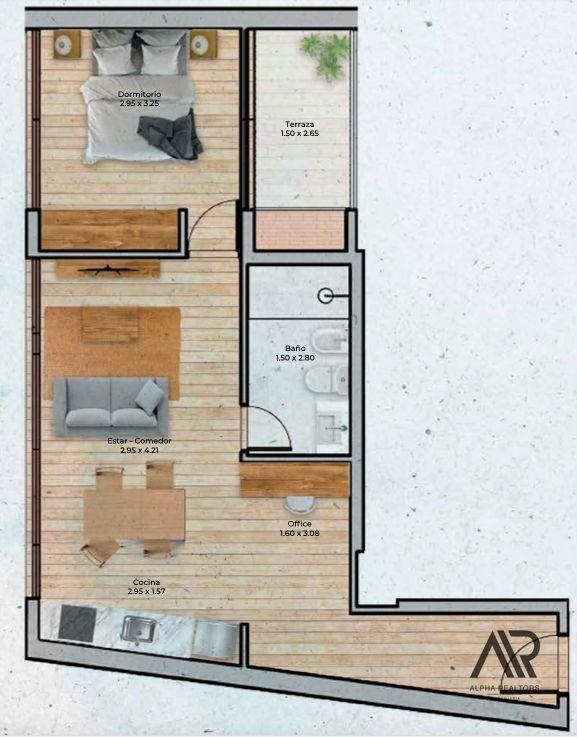 Apartamento en venta de 1 dormitorio en Pocitos Nuevo  c...