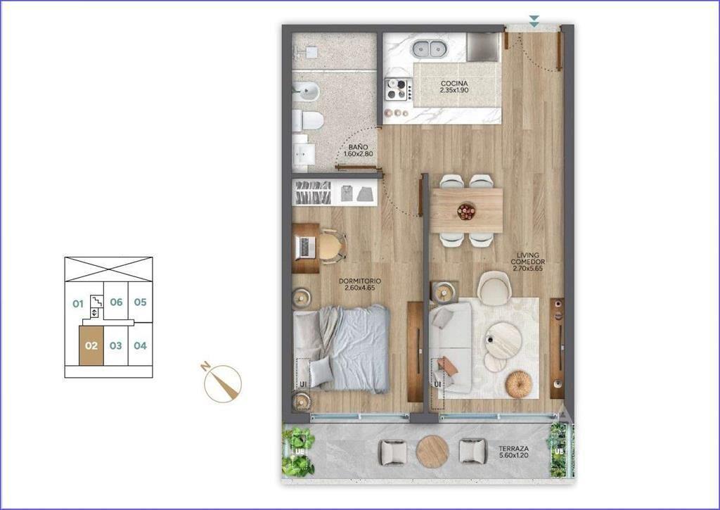 Apartamento de un dormitorio en alquiler en Punta Carretas
