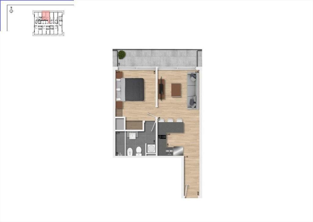 Apartamento de un dormitorio en venta en Buceo - 1707