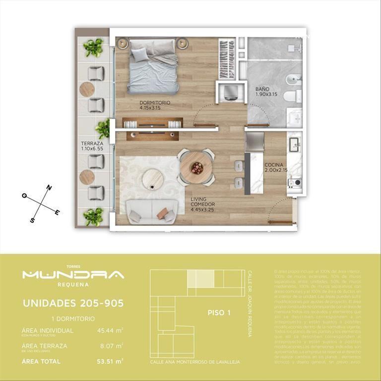 VENTA APARTAMENTO EN EL CORDÓN 1 DORMITORIO