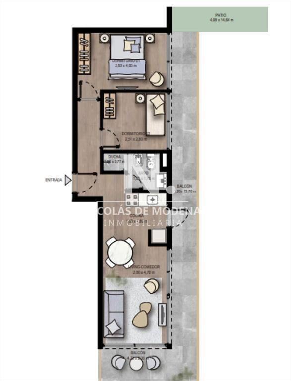 Vende apartamento de 2 dormitorios sobre la de