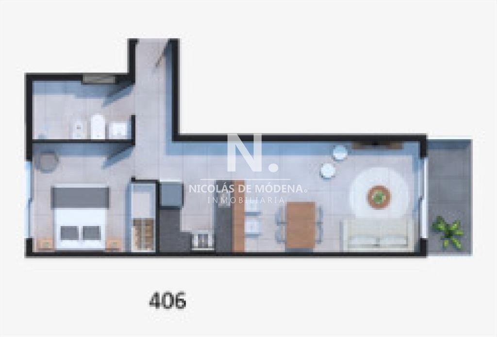 Venta Apartamento de 1 Dormitorio Con Terraza en Punta Carr