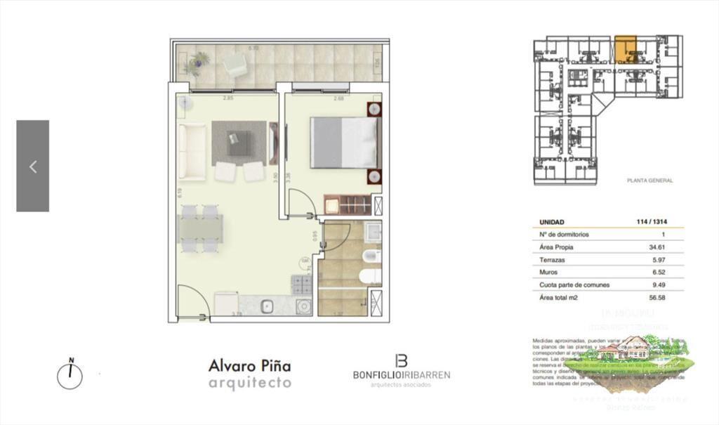 Apartamento de Campiglia 1 Dormitorio Malvin SUR Ocupa YA