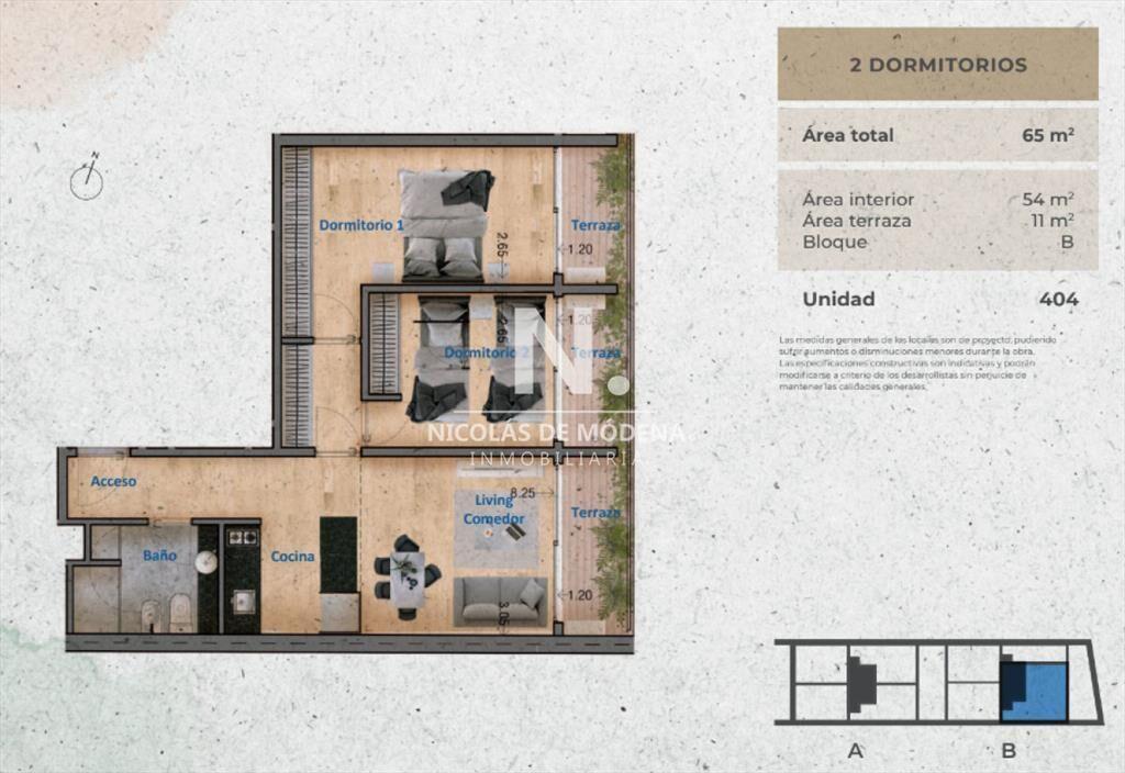 Apartamento en Pozo de 2 Dormitorios en Venta - Pocitos Nue