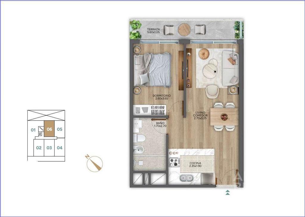 Apartamento de un dormitorio en venta en Punta Carretas - 2
