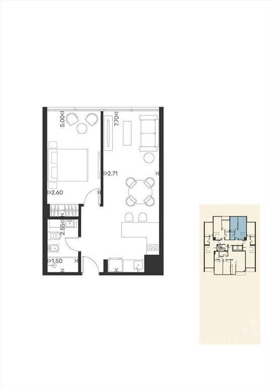 Apartamento de un dormitorio en venta en Punta Carretas -