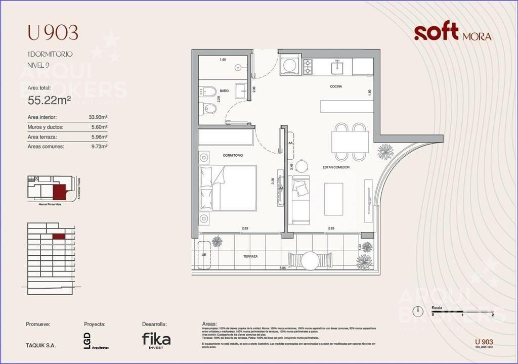 Apartamento de un dormitorio en venta en Cordón Sur - 903